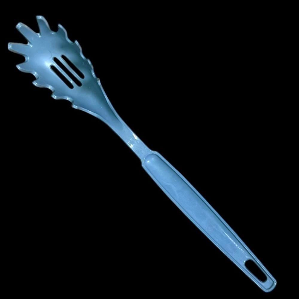 Vintage Kitchen Utensil Ekco Nylon Spaghetti Spoon 11" Blue Cooking‎ Serving USA